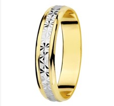 Alliance Or 18k 750 Mls. Bicolore Tallada. 4 MM A Votre Taille 10