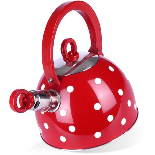 Bouilloire rétro inox - inox, rouge