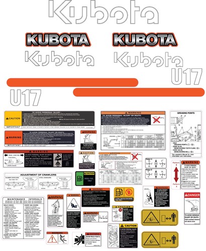 Fits kubota u17 - decal, mini