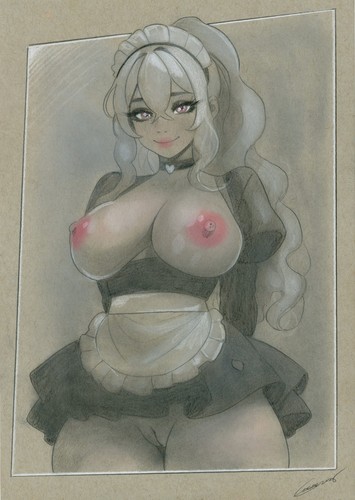 Dessin manga maid anime jeune - dessin,