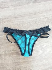 String / Tanga à pois bleu
