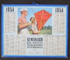 Calendrier  Almanach PTT 1954 A l'assaut d'un record Cerf-volant Kite calendar