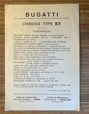 Bugatti Type 57, 1939 Sales Brochure. Vintage Car, Rare