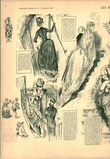 Gravure ancienne 1885 les