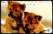 Carte Téléphonique Télécartes Japon 331-342 Dogs Two Cute Golden Retriever Chiot