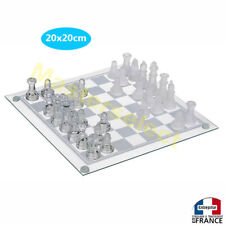 Jeu d'echecs en verre design echiquier echequier 20X20cm Pion + Damier