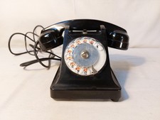 Ancien téléphone en bakélite noir à cadran rotatif - PTT - Années 60
