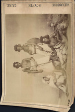 Egypt, Nubian posing in traditional clothing.  Vintage Albumen Print Tirag