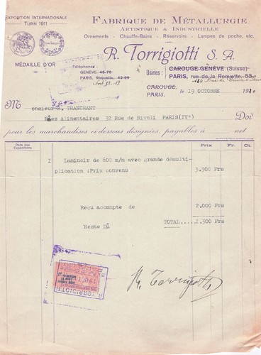 Paris fabricant torrigiotti - fabricant,