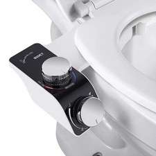 Bidet Toilet Seat Attachment Hot & Cold Water Dual Spray Self-Cleaning