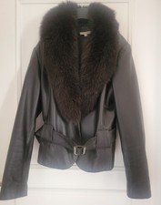 veste cuir col fourrure