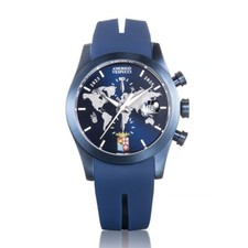 Locman Montre Homme Chronographe Amerigo Vespucci PVD Bleu Logo Marina Militare