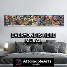Super Smash Bros Ultimate Mural - EVERYONE IS HERE Updated DLC Sora Canvas Art