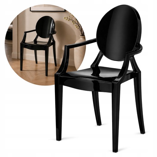 Chaise louis noire avec - chaise,