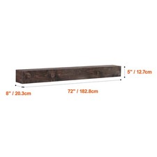 VEVOR Étagère Flottante Murale Manteau Cheminée en Bois Marron Clair 182,8 cm