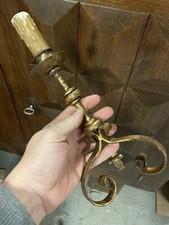 Vintage Gold Wrought Iron Lamp Foot Candlestick Candlestick Antique 1950 Design