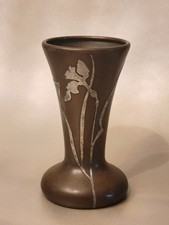 Antique Heintz Metal Arts Sterling on Bronze Daffodil Trumpet Vase 3670 FREE SHP