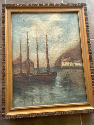 Tableau bateau voile huile - tableau, à