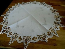 Napperon rond en lin avec