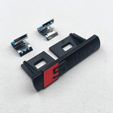 Logo Audi S LINE Calandre Badge Métal Emblème Mate Black Noire S-line