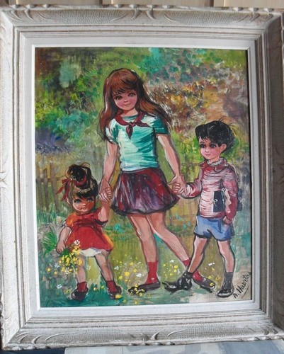 Large oil canvas painting - on,