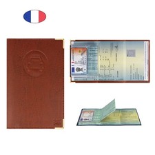 Porte papiers voiture marron