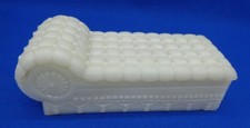 Vintage Bureau Box In Shape Of A Fainting Couch 5" In Length Milk Glass Hairline