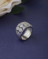 Bague Large Femme En Or Blanc