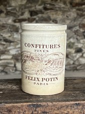 Antique French Felix Potin Paris Confiture Preserve Pot Jar