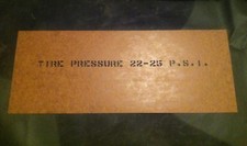 Military m416 Trailer Tire Pressure Stencil Army Jeep m151 m151a1 m151a2 m416a1