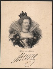 1850 Gravure Portrait Marie de