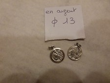 LOT 2 old silver medal St CHRISTOPHE old French silver medal 1960 