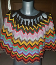 poncho ethnique costume Mexicain fait main_handmade vintage_poncho crocheté