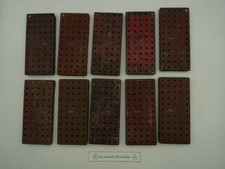 Meccano vintage période 1927-34  :  plaque a rebord 52 - lot de 10 pièces