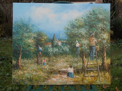 Grand tableau peinture huile - tableau,