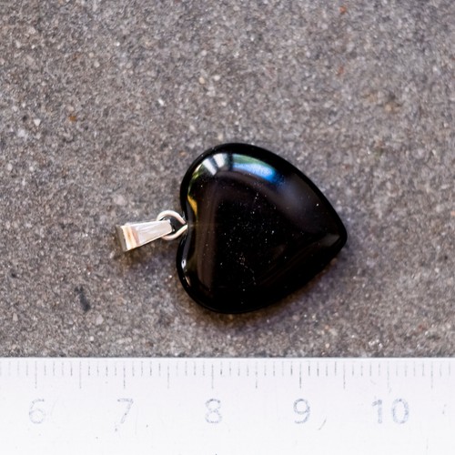Pendentif coeur obsidienne - pendentif,
