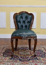 Fauteuil Josephine Style Anglais Chaise Ministérielle Présidentielle Noyer Cuir