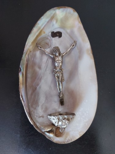 Ancien bénitier crucifix - ,