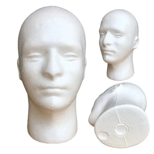 White styrofoam head male - head,