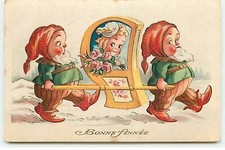 Happy New Year - Dwarves Carrying a Girl in a Carrier Chair - 21572