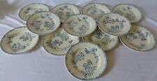 12 TERRE DE FER FAIENCE DESSERT PLATES MODEL IRIS SARREGUEMINES?
