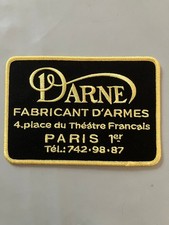 etiquette  tissus brodé  malette fusil label darne thermocollante 13 cmx 9 cm