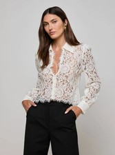 NEW L'AGENCE Anita Lace Blouse Ivory XSS