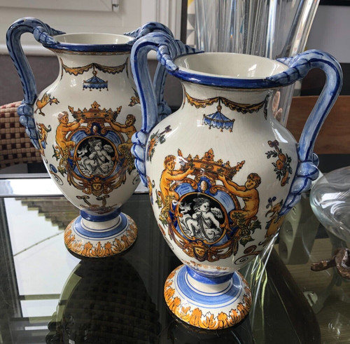 Belle paire vases anses - paire,