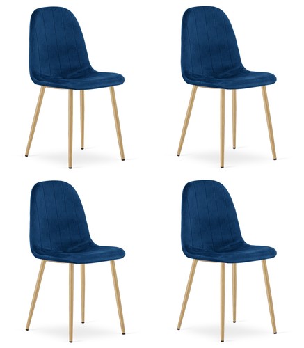 Chaise padva velours - chaise, bleu