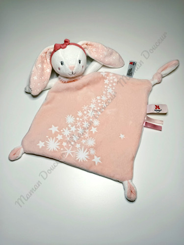 Doudou plat lapin rose - doudou,