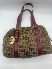 👜 Sac Fendi Zucca Vintage en toile monogram et cuir bordeaux