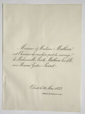 MARTHE MATHIEU Gustave Pierret SHARE WEDDING Olivet CHATEAU COUASNON 1883