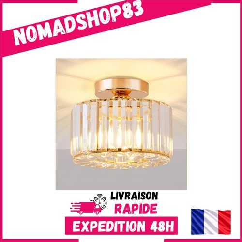 Plafonnier cristal doré e27 - plafonnier,