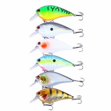 6pcs Leurre 8.5cm/15g Poisson Nageur Minnow Crankbait Basse Truite 6# HENGJIA